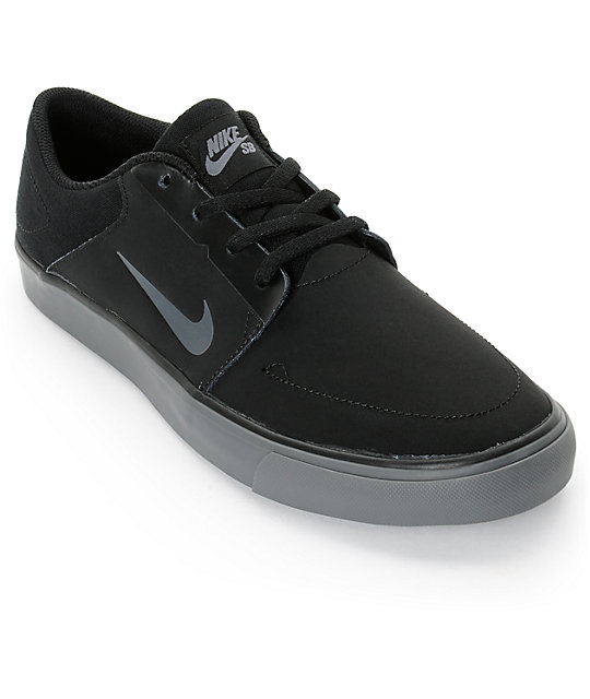 Nike SB Portmore zapatos de skate negro y gris (hombre) | Zumiez