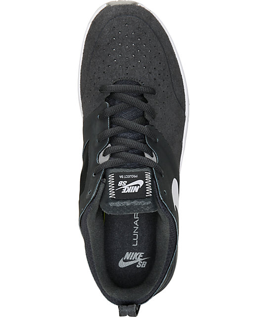 Nike SB Project BA Anthracite & White Skate Shoes | Zumiez
