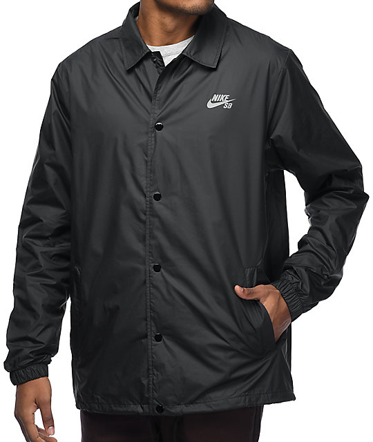 Download Nike SB Shield Black Coaches Jacket | Zumiez
