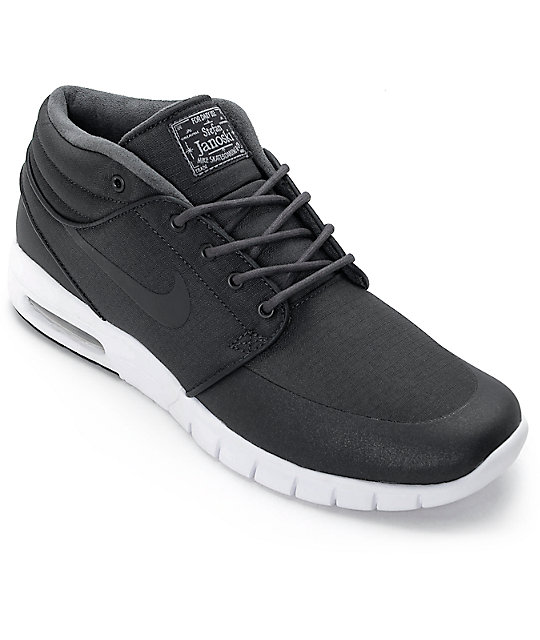 Nike SB Stefan Janoski Mid Anthracite Black & White Skate Shoes | Zumiez