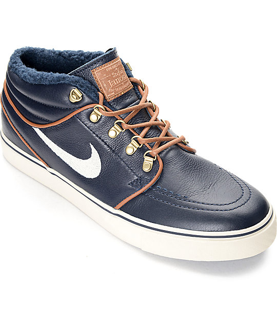 Nike SB Stefan Janoski Mid Premium zapatos de skate en azul oscuro 