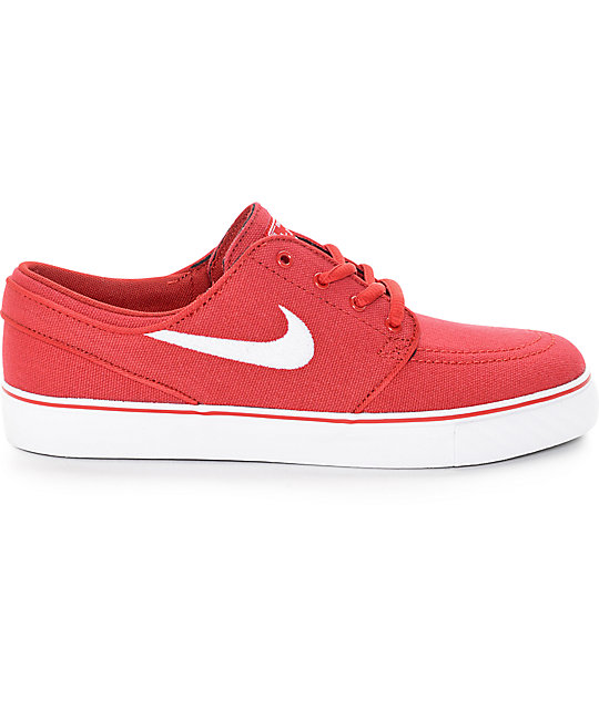 Nike SB Stefan Janoski Red Canvas Boys Skate Shoes | Zumiez