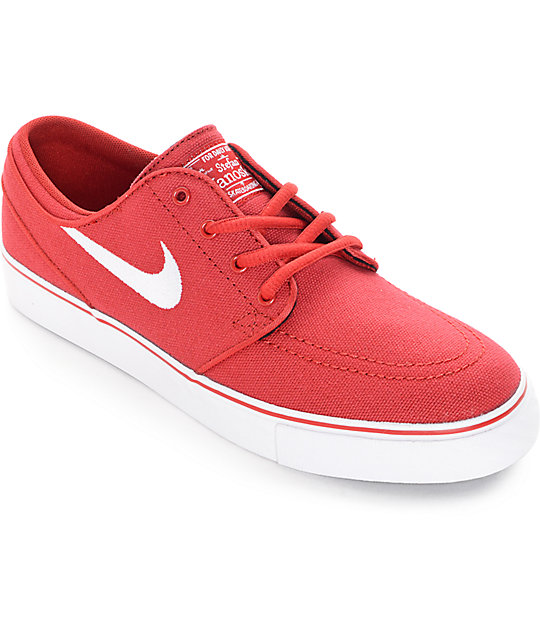 Nike SB Stefan Janoski Red Canvas Boys Skate Shoes | Zumiez