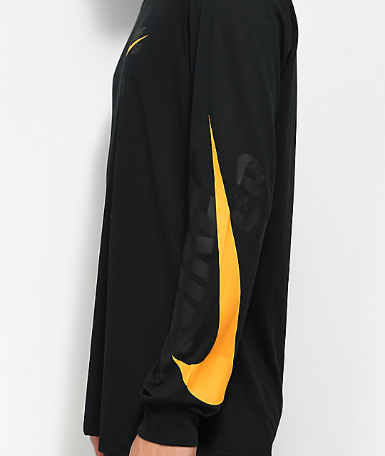 Nike SB Tonal Futura Black & Orange Long Sleeve T-Shirt | Zumiez