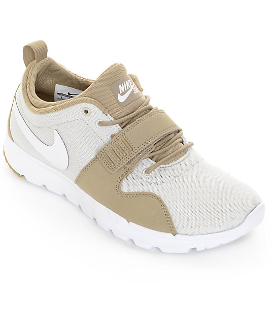 Nike SB Trainerendor Khaki & White Shoes | Zumiez