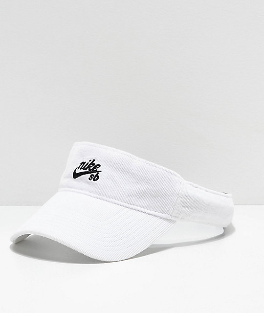 black and white nike visor