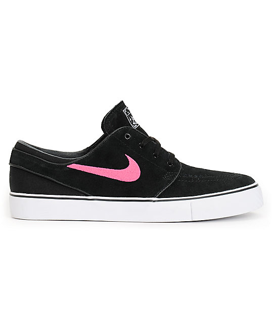 black and pink nike shoes