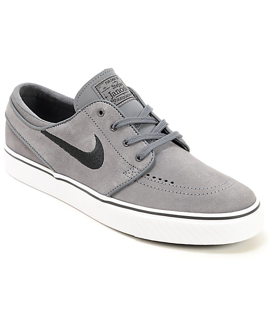 Nike SB Zoom Stefan Janoski Grey & Black Suede Shoes | Zumiez