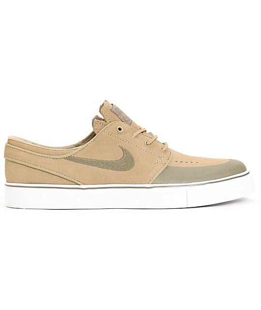 Nike SB Zoom Stefan Janoski PR SE Khaki & Smoke Skate Shoes | Zumiez