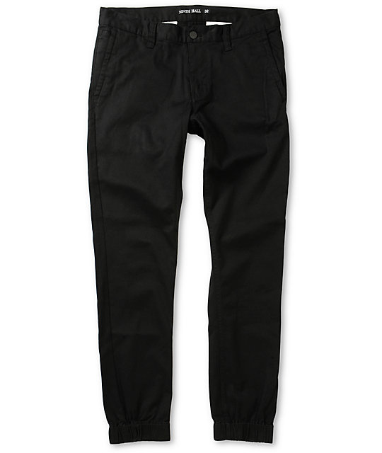 black twill joggers mens