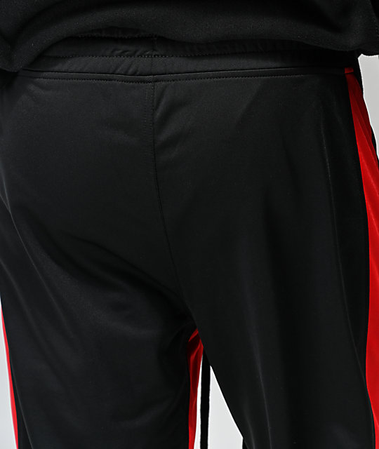 black and red track pants