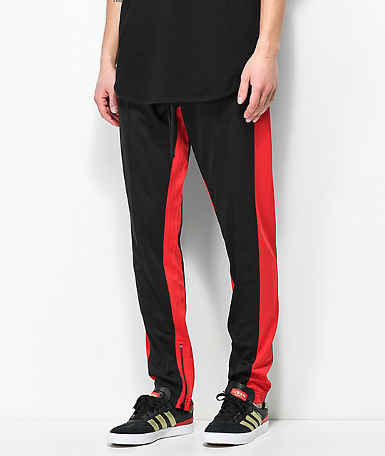 black and red track pants