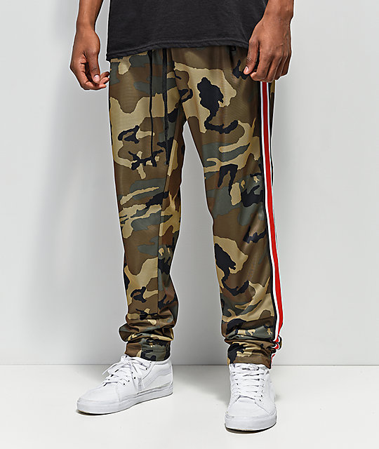 camo track pants mens