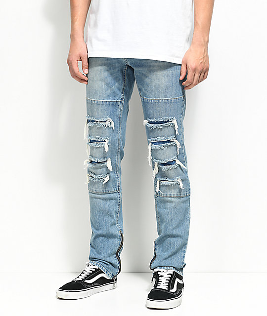 Ninth Hall Rogue Sparrow Zipper Light Blue Jeans | Zumiez Ninth Hall Rogue Sparrow Zipper Light Blue Jeans ...