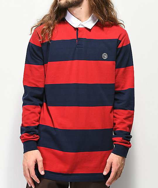 hood by air long sleeve striped polo