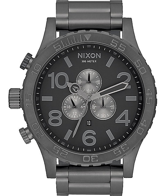 Nixon 51-30 Chrono All Gunmetal Analog Watch at Zumiez : PDP