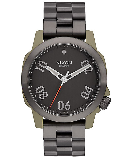 Nixon Ranger 40 Sage & Gunmetal Analog Watch | Zumiez