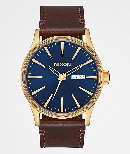 Nixon Sentry Leather Watch