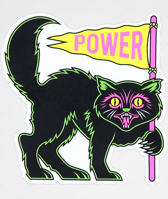N  Hours  Power Black  Cat  Sticker Zumiez