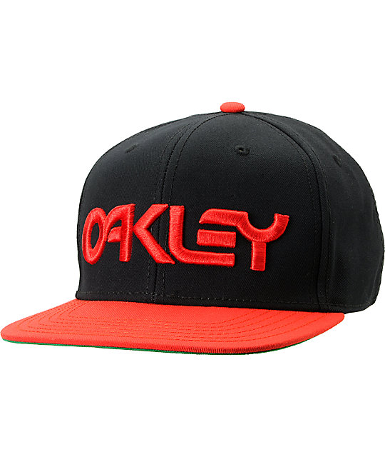 Oakley Factory O-Justable Black & Red Snapback Hat | Zumiez