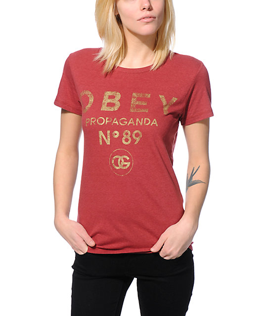 Obey 89 Burgundy T-Shirt