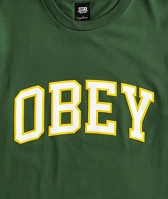 Obey Academic Green T-Shirt | Zumiez