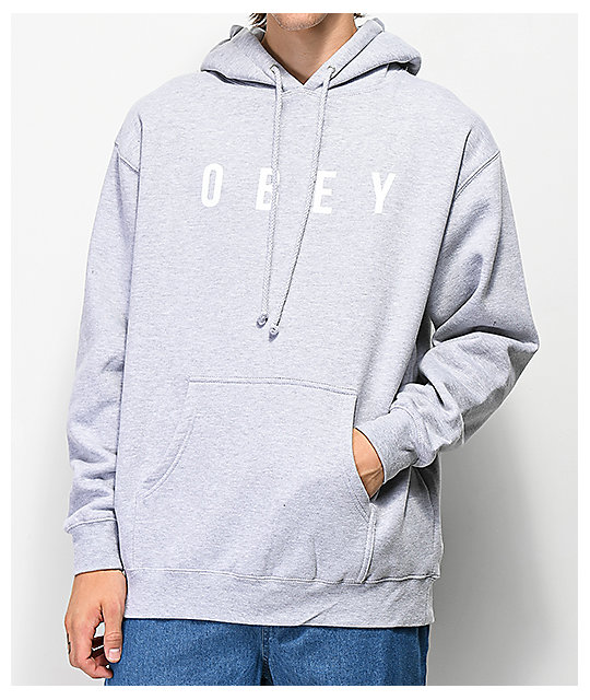 gray obey hoodie