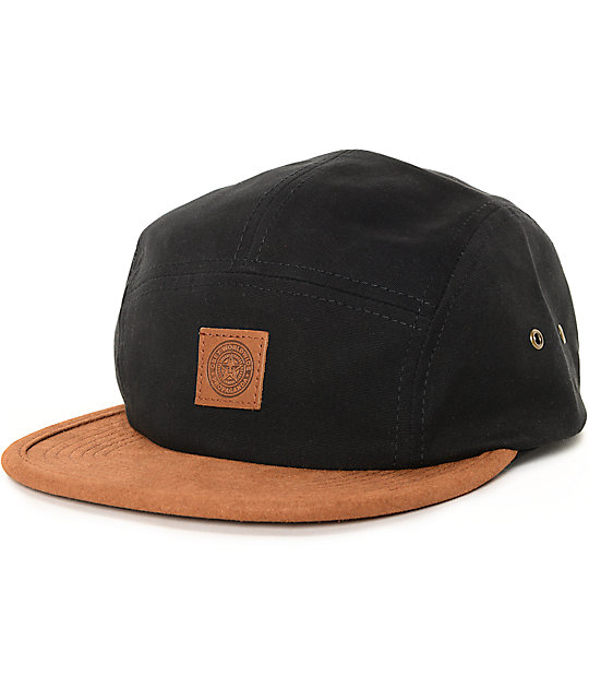 black and brown hat