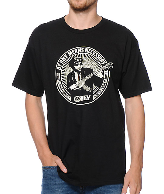 Obey By Any Means Necessary Black T-Shirt | Zumiez