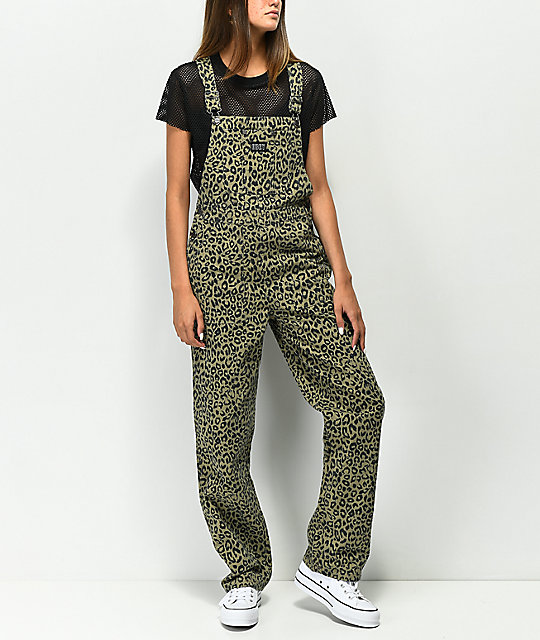 animal print overalls