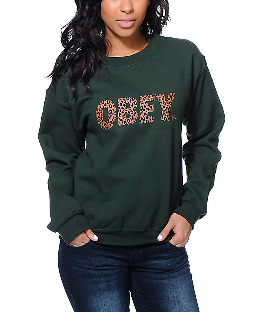 obey cheetah print sweatshirt