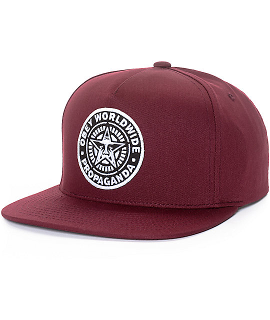 Obey Classic Patch Burgundy Snapback Hat | Zumiez