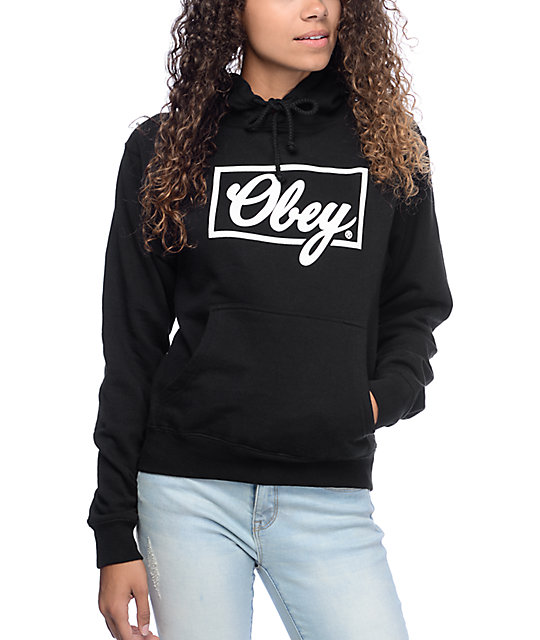 Obey Club Script Black Hoodie | Zumiez