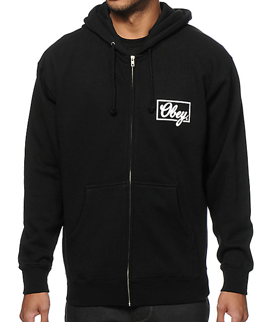 Obey Club Script Zip Up Hoodie | Zumiez