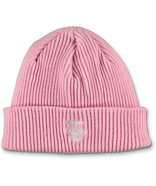 pink obey beanie