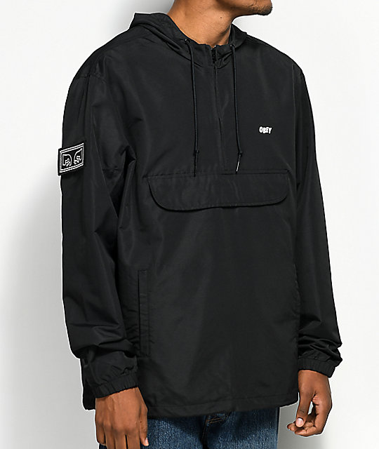 Obey Crosstown Black Anorak Jacket Obey Crosstown Black Anorak Jacket