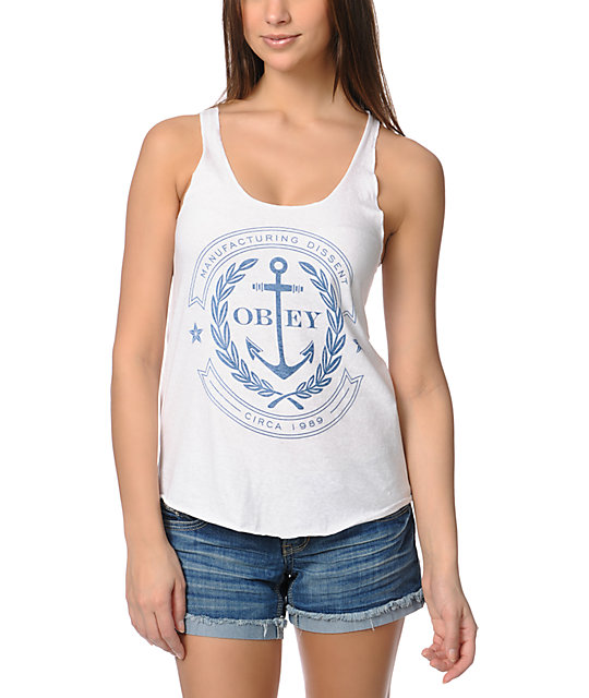 Obey Cruise Liner White Tank Top | Zumiez