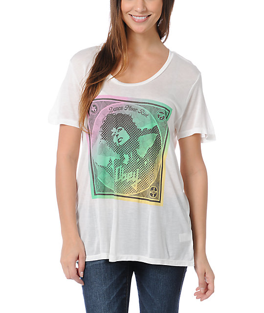 Obey Dance Floor Riot White Beau T Shirt Zumiez