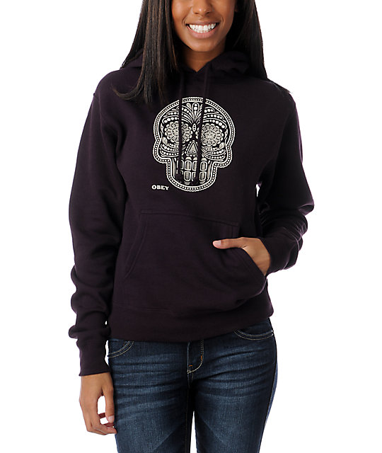 obey skull hoodie