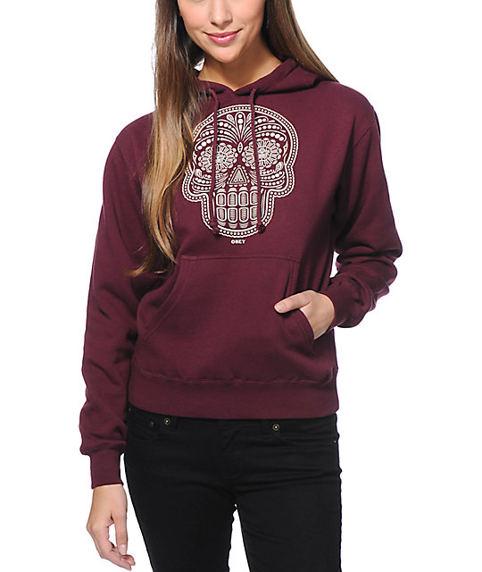 obey skull hoodie