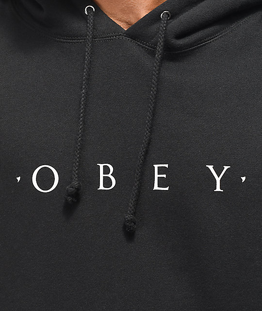 obey distant black hoodie