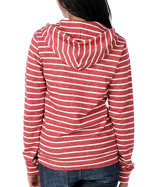 red and white striped hoodie