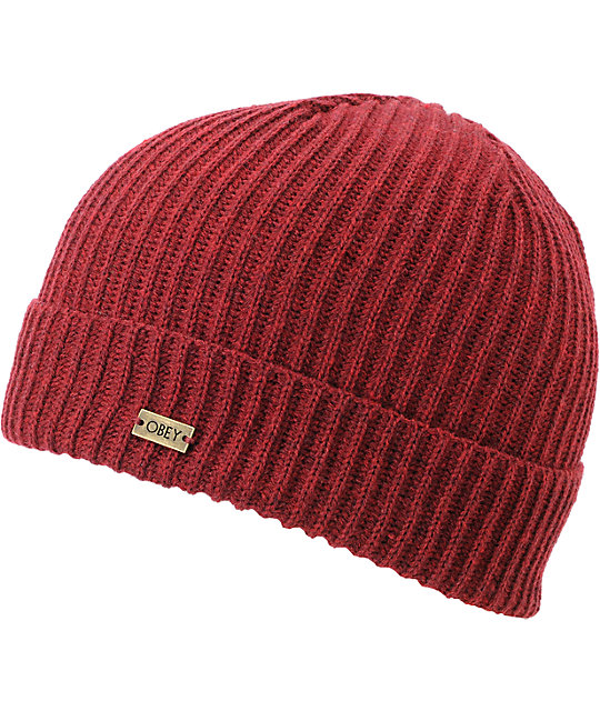 Obey Dover Burgundy Beanie | Zumiez