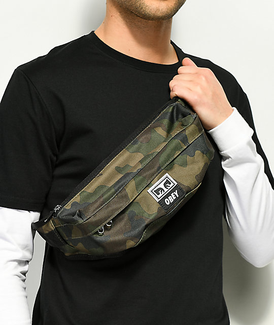 Obey Dropout Juvee Field Camo Sling Bag Fanny Pack | Zumiez