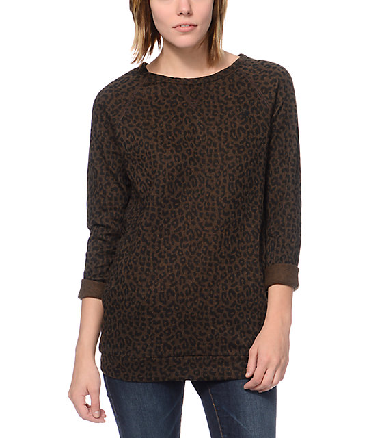 obey cheetah print sweatshirt