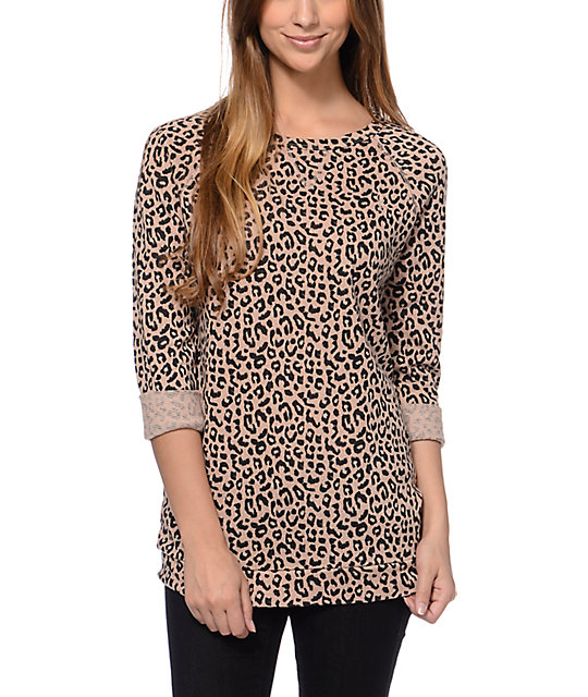 obey cheetah print sweatshirt