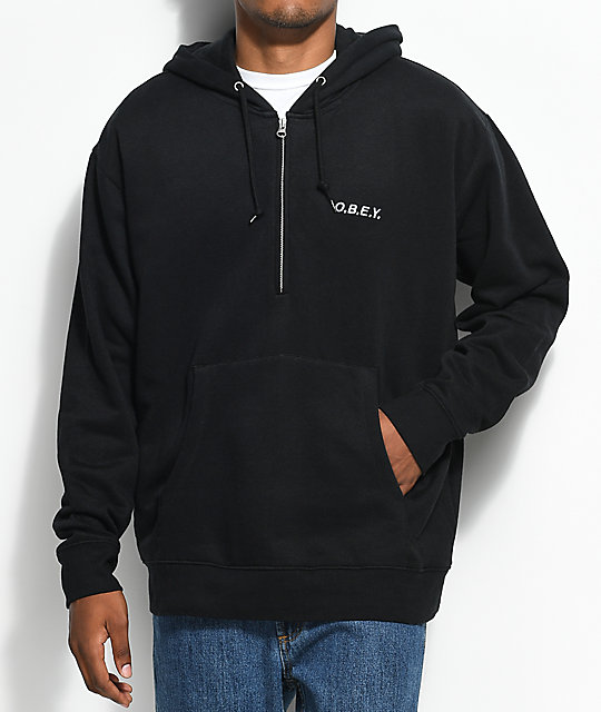 obey half zip sweatshirt