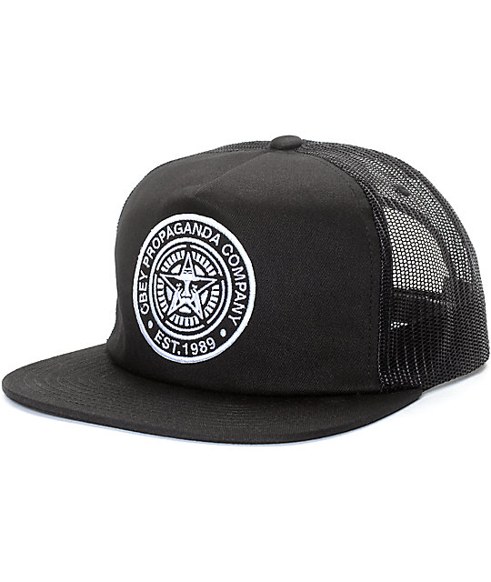 Obey Established 89 Black Trucker Hat | Zumiez