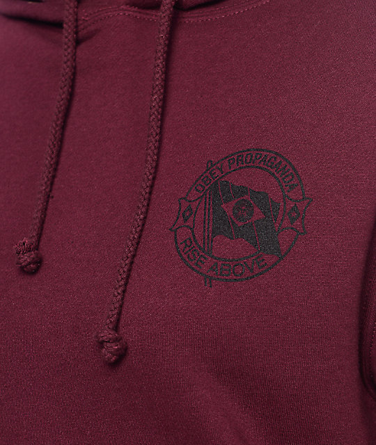 Obey Expect Resistance Burgundy Hoodie | Zumiez