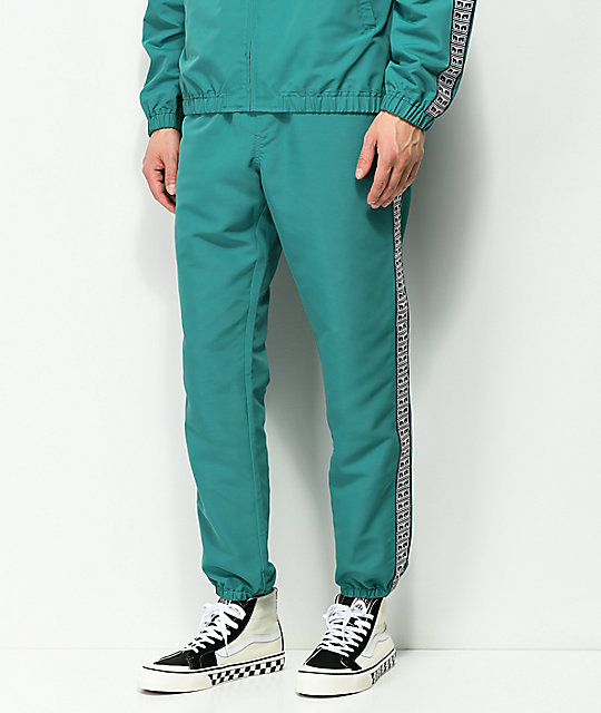 teal track pants